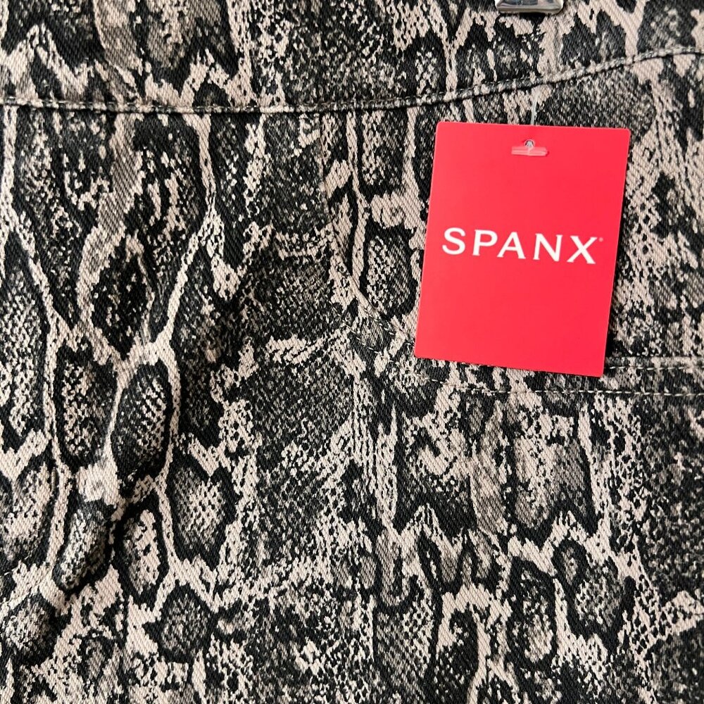 NWT Spanx Women's Jean-Ish Ankle Leggings Taupe Snakeskin Size Large - Picture 9 of 11